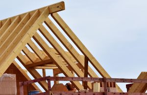 Image of a roof truss during a build