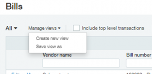 Screen Shot Sage Intacct Creating new Views