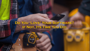 torso construction worker holding phone