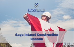 construction worker outside holding Canadian flag across his back