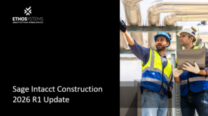 Two construction workers pointing at pipes